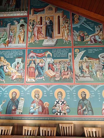 Byzantinische Fresken in der serbisch-orthoxen Auferstehungskirche