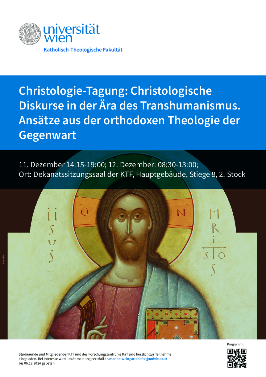 Plakat zur Tagung mit Christus Ikone 