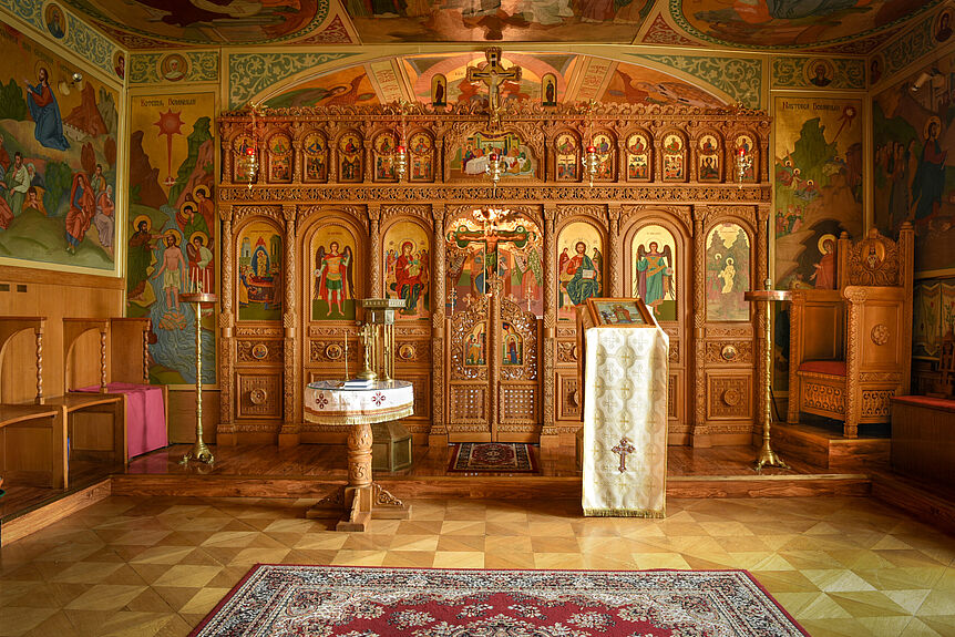 Ikonostase der rumänisch-orthodoxen Kapelle in der Löwelstr. 8, 1010 Wien