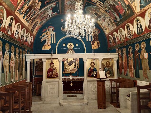 Interior view of the Greek Orthodox  Chapel of St. Chrysostom